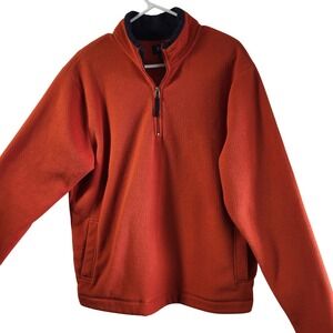 G.H. Bass & Co. Fleece Quarter Zip Pullover Orange Men's Medium